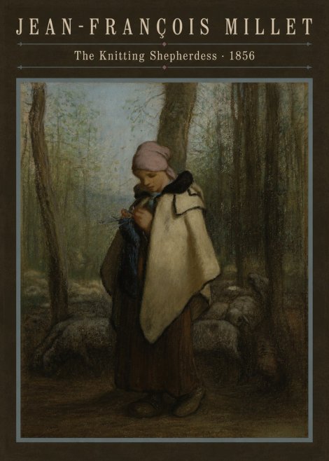 Jean-François Millet The Knitting Shepherdess · 1856 No6 - Poszter