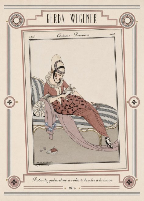 Gerda Wegener Robe De Gabardine À Volants Brodés À La Main II No5 - Poszter