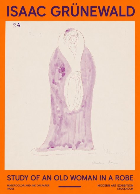 Isaac Grünewald Study of an Old Woman in a Robe No2 - Poszter