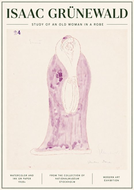 Isaac Grünewald Study of an Old Woman in a Robe No3 - Poszter