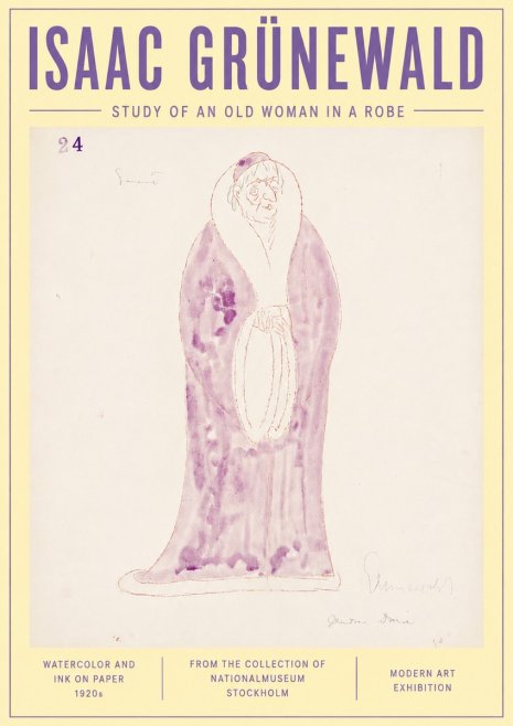 Isaac Grünewald Study of an Old Woman in a Robe No6 - Poszter