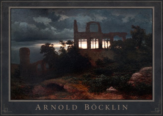 Arnold Böcklin Ruined Castle No6 - Poszter
