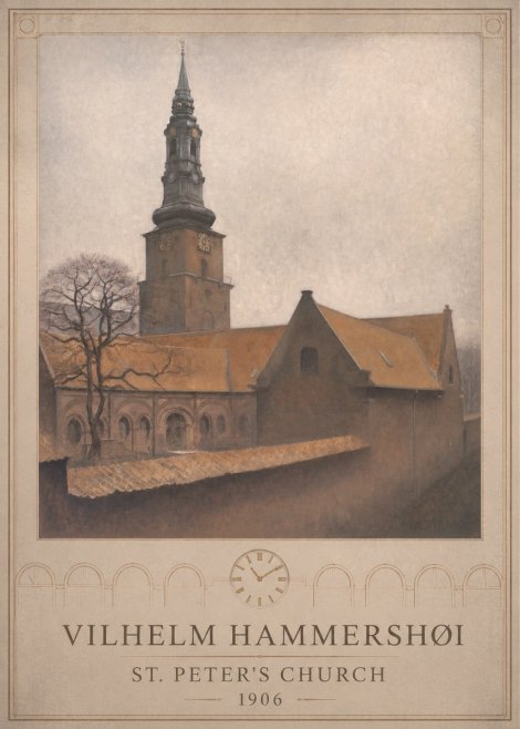 Vilhelm Hammershøi St. Peter's Church No6 - Poszter