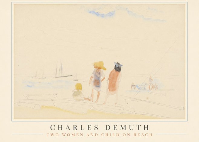 Charles Demuth Two Women and Child on Beach No1 - Poszter