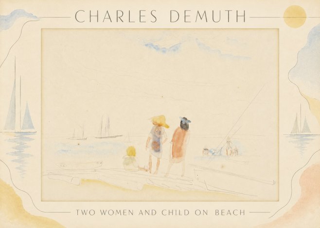 Charles Demuth Two Women and Child on Beach No3 - Poszter