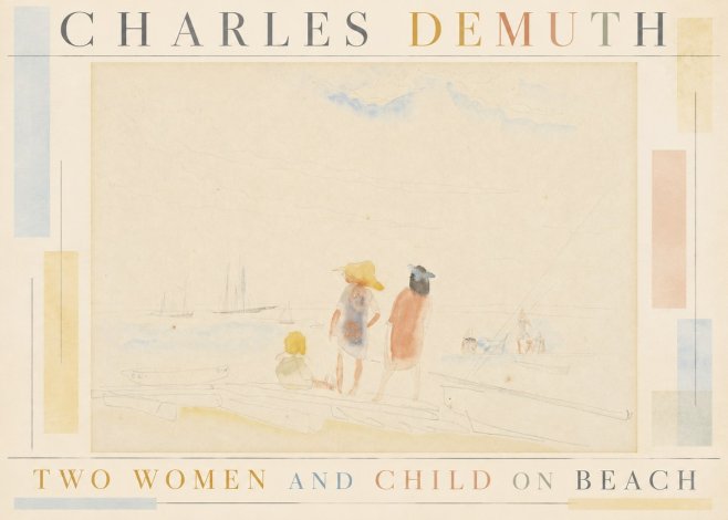 Charles Demuth Two Women and Child on Beach No5 - Poszter