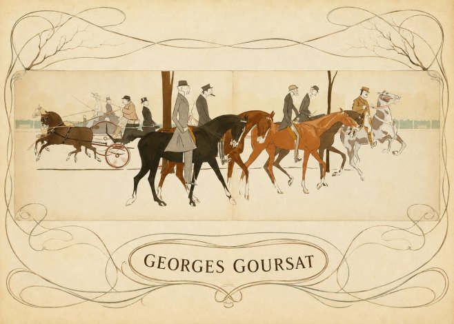 Georges Goursat Equestrian Promenade No5 - Poszter