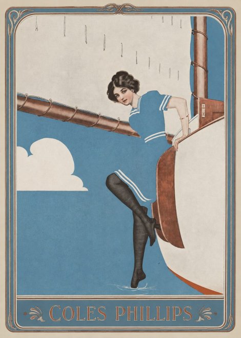 Coles Phillips Woman on a Yacht No1 - Poszter