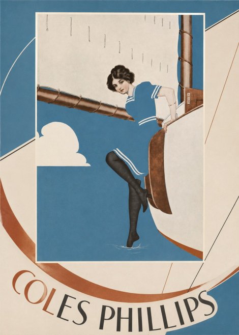 Coles Phillips Woman on a Yacht No6 - Poszter