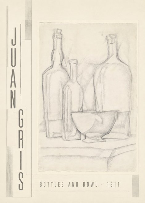 Juan Gris Bottles and Bowl No3 - Poszter