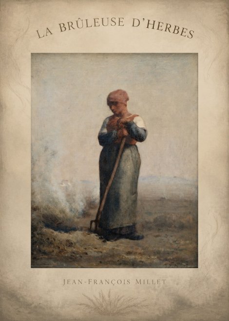 Jean-François Millet La Brûleuse D'herbes No4 - Poszter