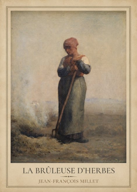 Jean-François Millet La Brûleuse D'herbes No5 - Poszter