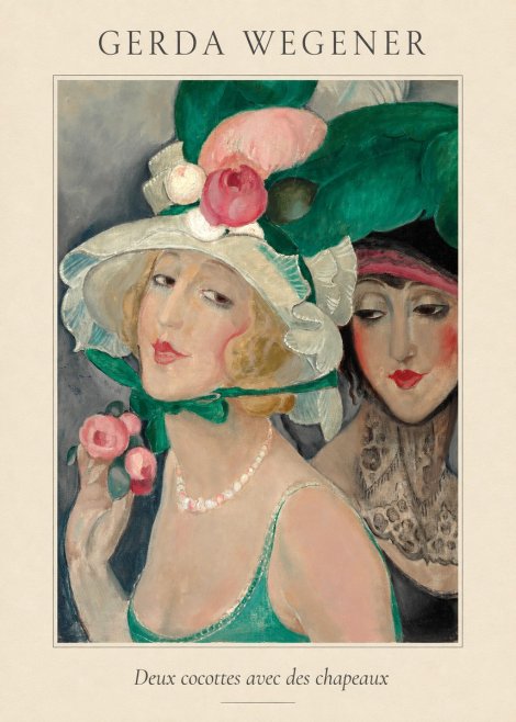 Gerda Wegener Deux Cocottes Avec Des Chapeaux No4 - Poszter