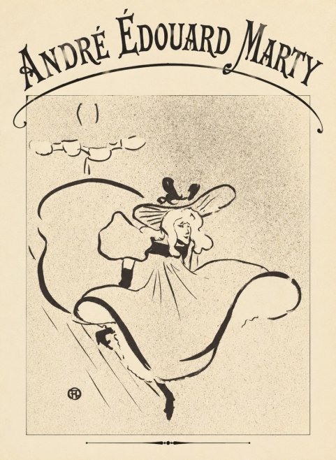 André Édouard Marty Elegant Woman with Hat No4 - Poszter