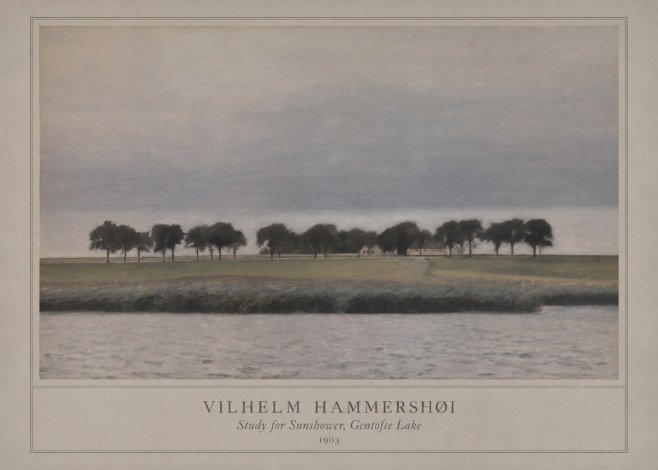 Vilhelm Hammershøi Study for Sunshower, Gentofte Lake No1 - Poszter