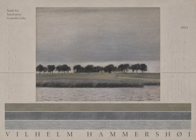 Vilhelm Hammershøi Study for Sunshower, Gentofte Lake No6 - Poszter
