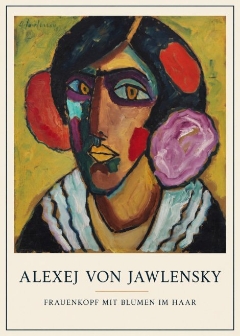 Alexej von Jawlensky Frauenkopf Mit Blumen Im Haar No5 - Poszter
