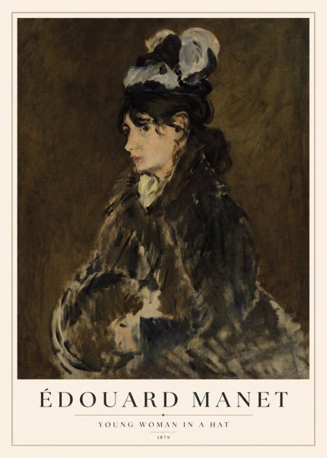 Édouard Manet Young Woman in a Hat I No1 - Poszter