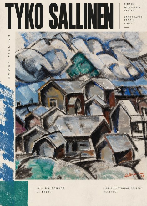 Tyko Sallinen Snowy Village No5 - Poszter