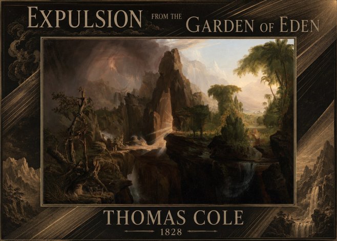 Thomas Cole Expulsion from the Garden of Eden II No4 - Poszter