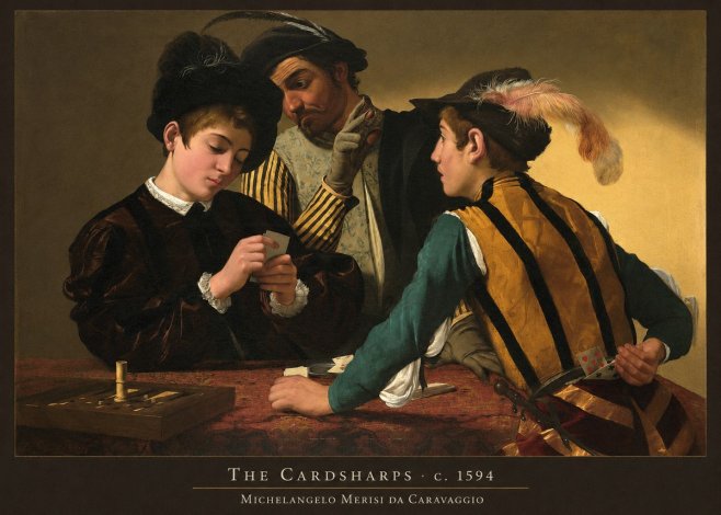Michelangelo Merisi da Caravaggio The Cardsharps III No3 - Poszter