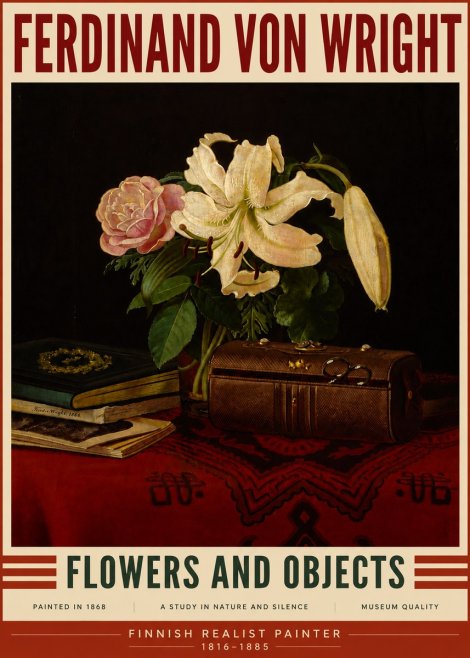 Ferdinand von Wright Flowers and Objets No5 - Poszter