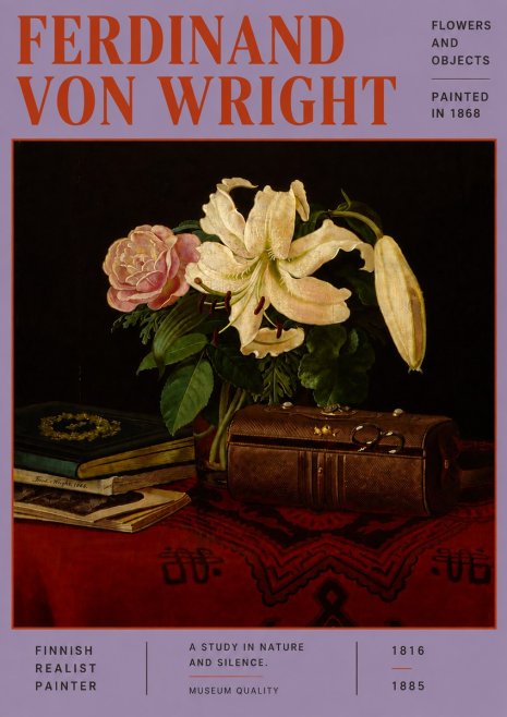 Ferdinand von Wright Flowers and Objets No6 - Poszter