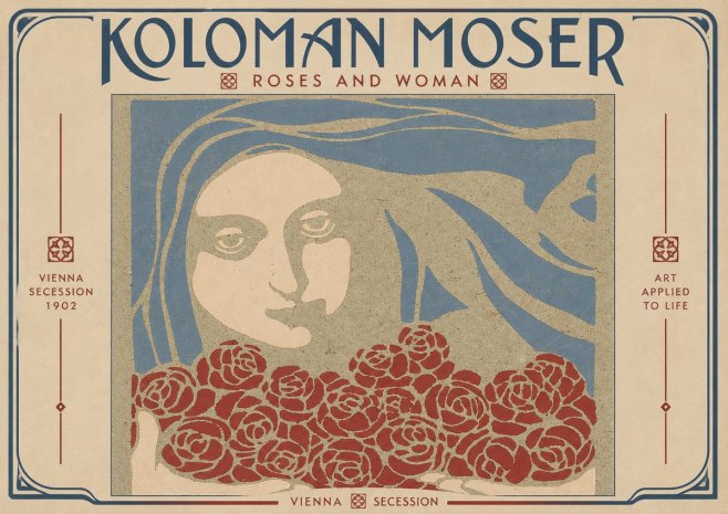 Koloman Moser Roses and Woman No4 - Poszter