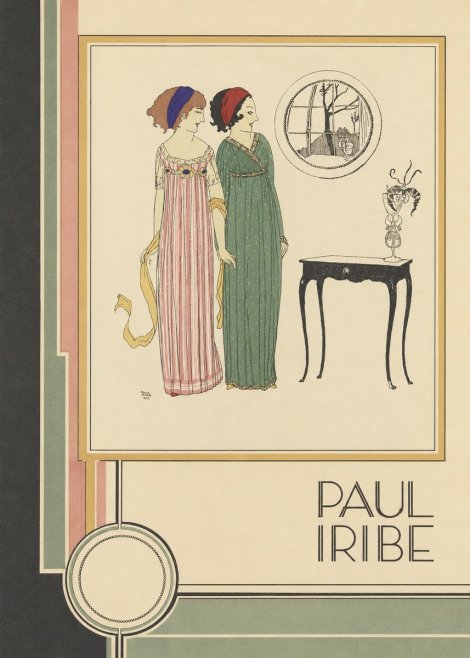 Paul Iribe Two Women in Elegant Dresses No2 - Poszter