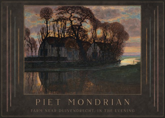 Piet Mondrian Farm Near Duivendrecht, in the Evening No1 - Poszter