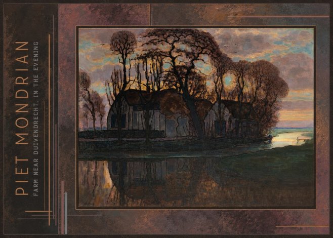Piet Mondrian Farm Near Duivendrecht, in the Evening No2 - Poszter