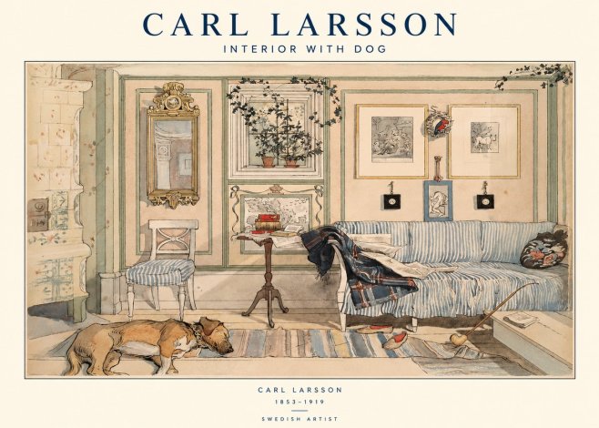 Carl Larsson Interior with Dog No1 - Poszter