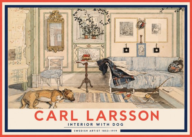 Carl Larsson Interior with Dog No3 - Poszter