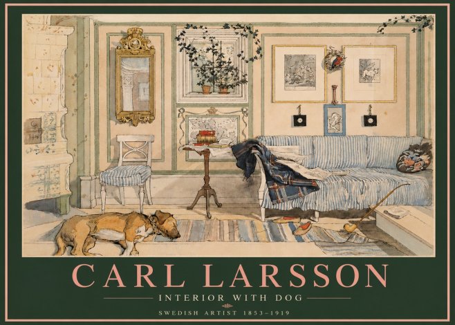 Carl Larsson Interior with Dog No4 - Poszter