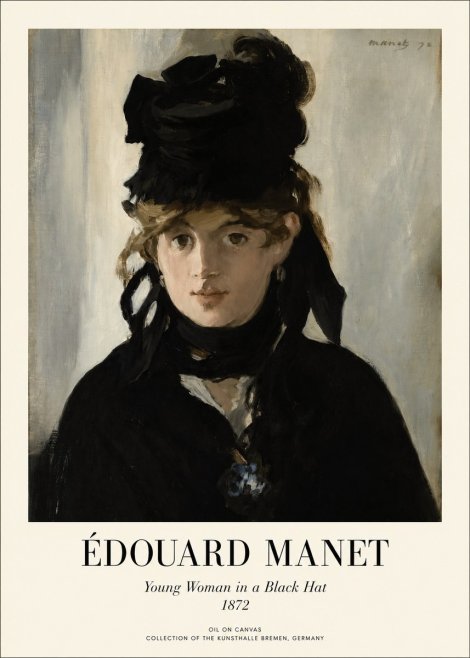 Édouard Manet Young Woman in a Black Hat I No1 - Poszter