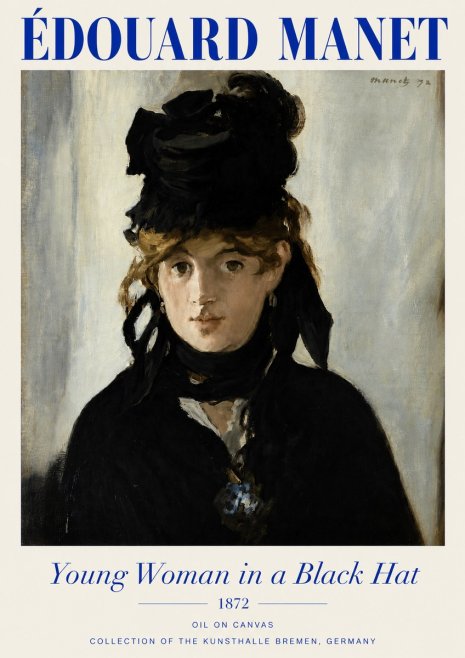 Édouard Manet Young Woman in a Black Hat I No4 - Poszter