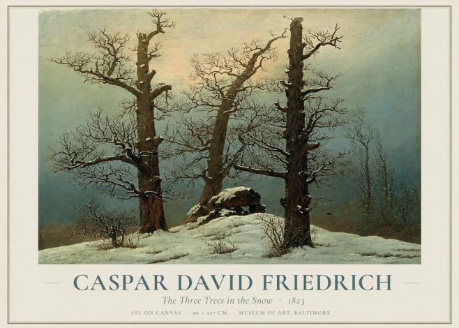 Caspar David Friedrich The Three Trees in the Snow No1 - Poszter