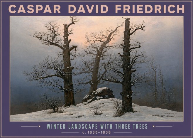 Caspar David Friedrich The Three Trees in the Snow No6 - Poszter