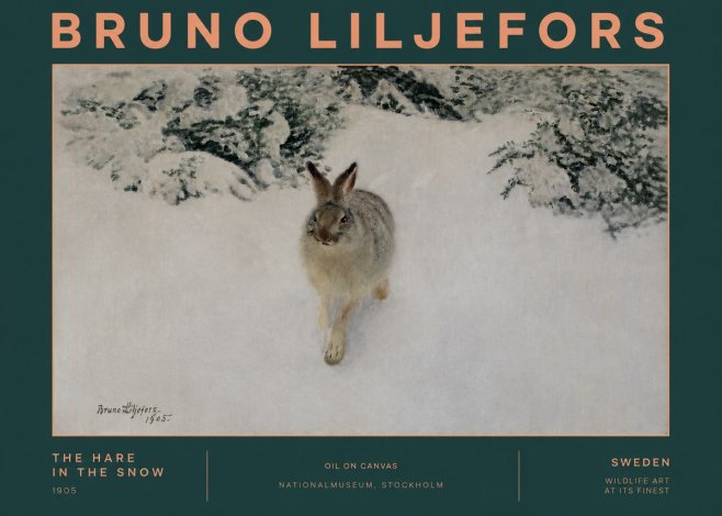 Bruno Liljefors The Hare in the Snow No2 - Poszter