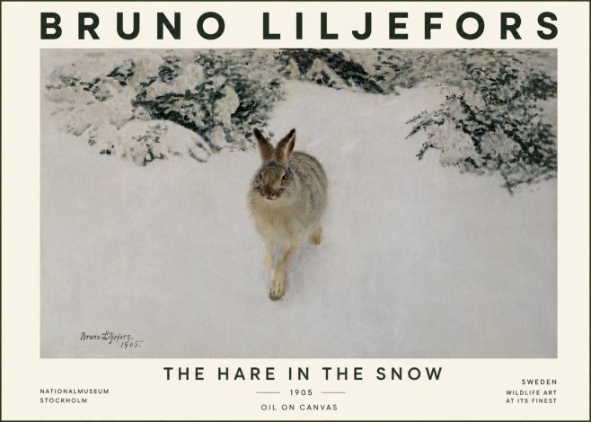 Bruno Liljefors The Hare in the Snow No5 - Poszter
