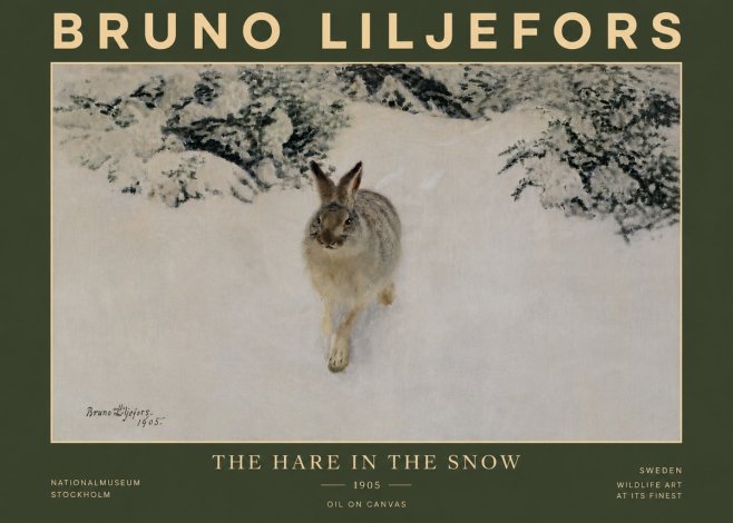 Bruno Liljefors The Hare in the Snow No6 - Poszter