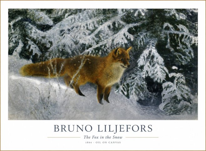 Bruno Liljefors The Fox in the Snow No1 - Poszter