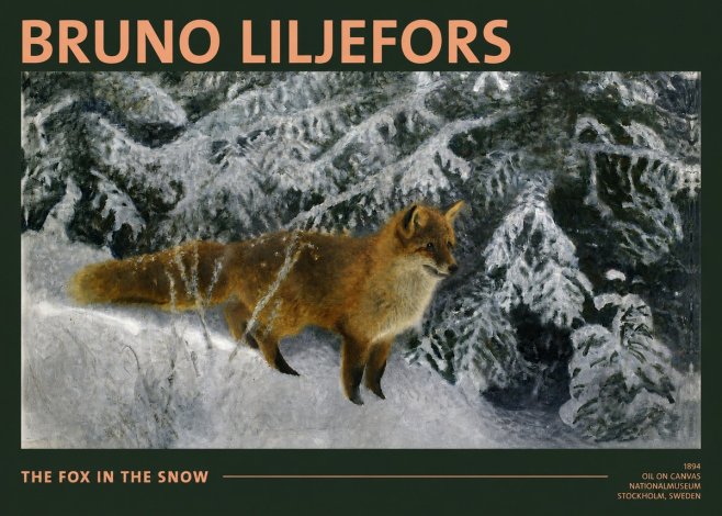 Bruno Liljefors The Fox in the Snow No2 - Poszter
