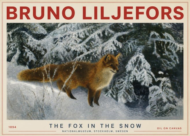 Bruno Liljefors The Fox in the Snow No4 - Poszter