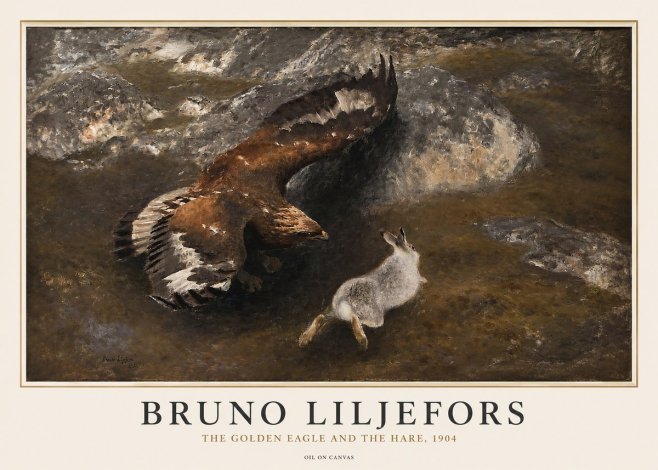 Bruno Liljefors The Golden Eagle and the Hare, 1904 No1 - Poszter