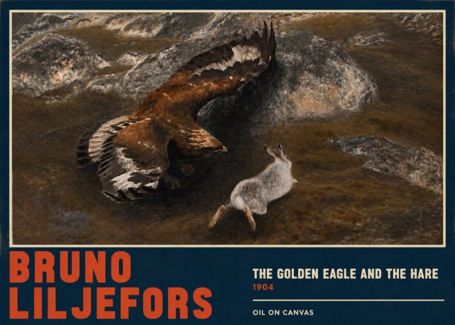 Bruno Liljefors The Golden Eagle and the Hare, 1904 No2 - Poszter