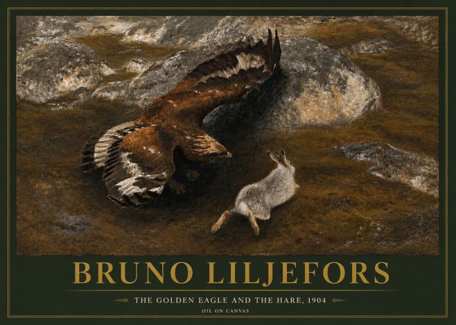 Bruno Liljefors The Golden Eagle and the Hare, 1904 No5 - Poszter