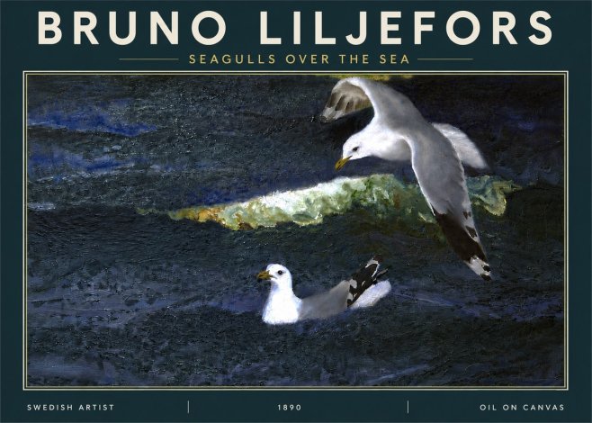 Bruno Liljefors Seagulls over the Sea No4 - Poszter