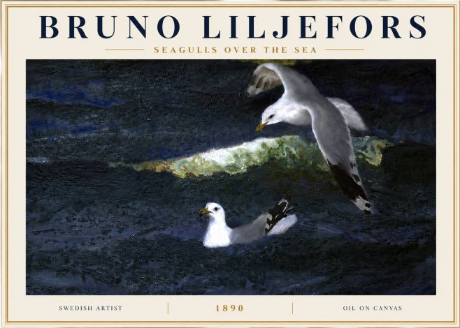 Bruno Liljefors Seagulls over the Sea No6 - Poszter