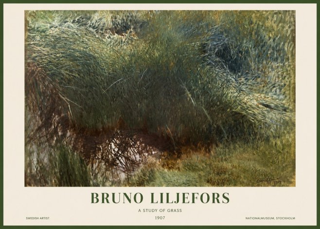 Bruno Liljefors A Study of Grass No1 - Poszter